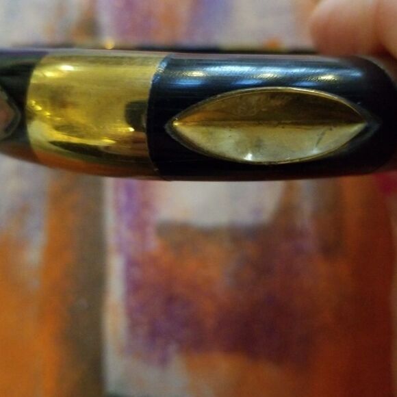 GORGEOUS VINTAGE BAKELITE &  BRASS BRACELET - Picture 6 of 6